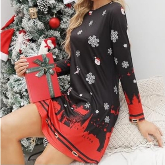 JUOIANTANG  Christmas Printed Ugly Christmas Dress Size XL - Picture 3 of 8